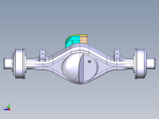 载重汽车驱动桥设计CAD右视缩略图