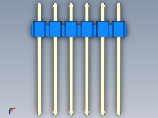 彩色公头100mil（2.54mm）系列-DS1021_blue_1x06p_100mil_Type5_rev1.0俯视缩略图