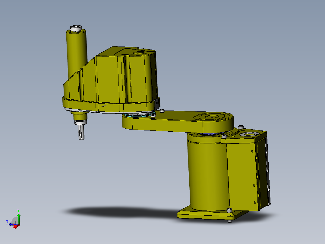 四轴桌面SCARA机器人3d图纸 平面四轴机器人SW设计