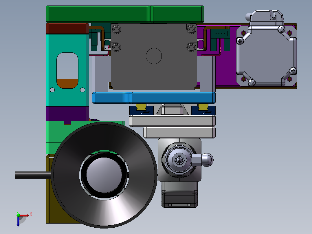 CCD影像自动锁螺丝机构3D图纸 E277俯视图