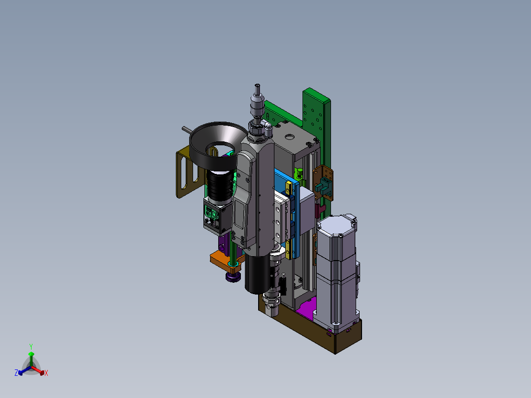 CCD影像自动锁螺丝机构3D图纸 E277正等轴测图