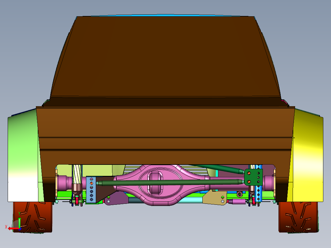 紧凑公路拉力赛车后视图