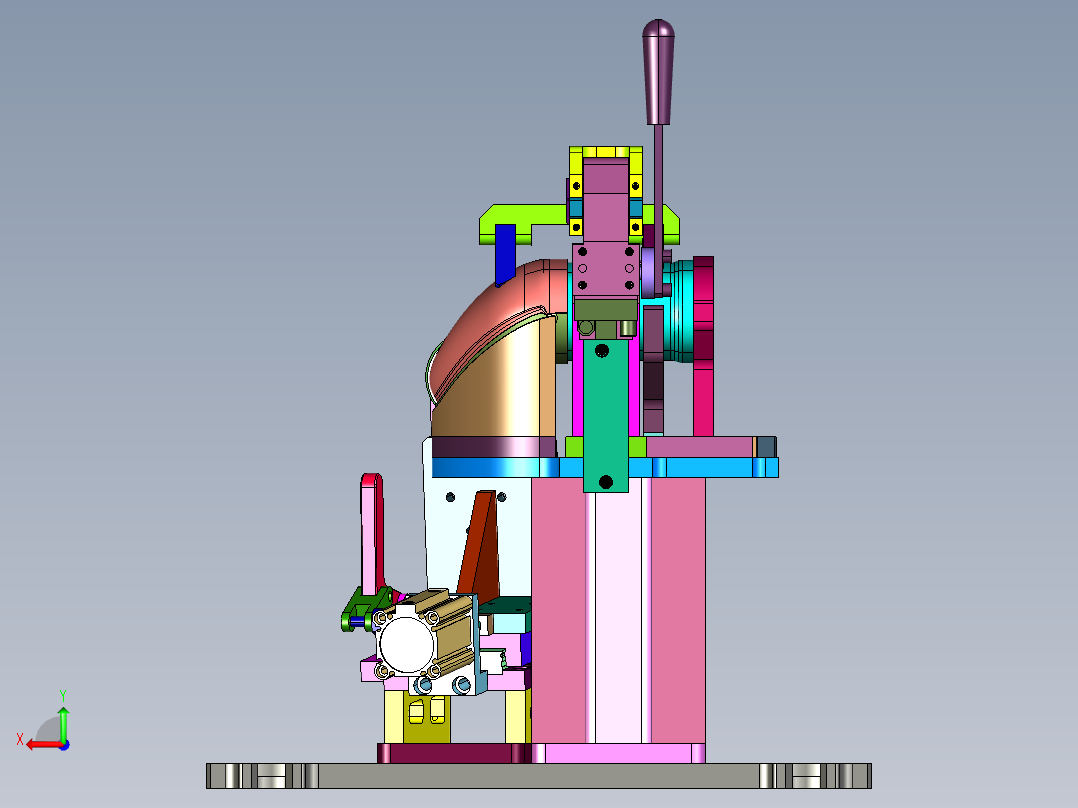 氧传感器安装半壳工装后视图