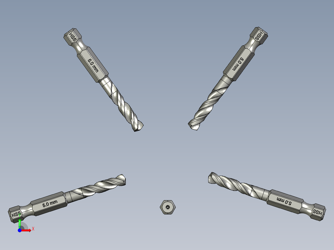 电钻 钻头1 (100)前视图