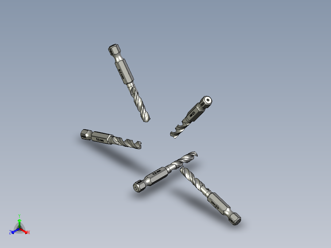 电钻 钻头1 (100)正等轴测图