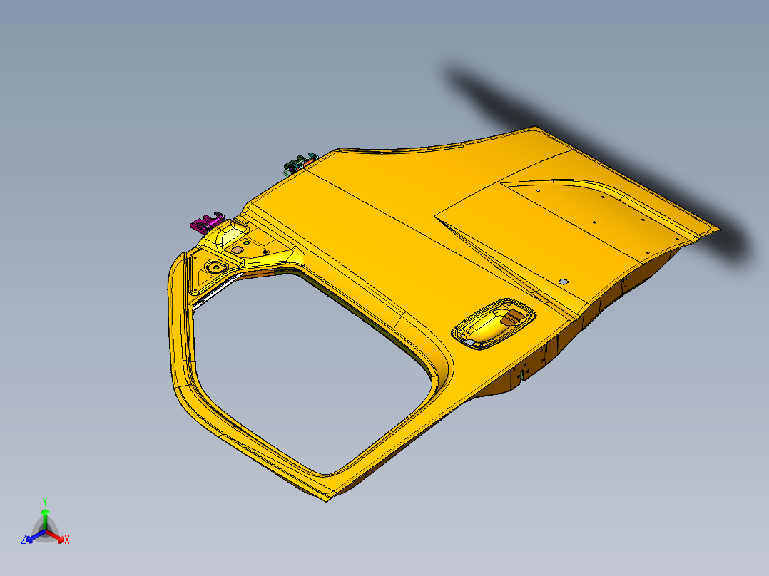 汽车车门组成钣金正等轴测图