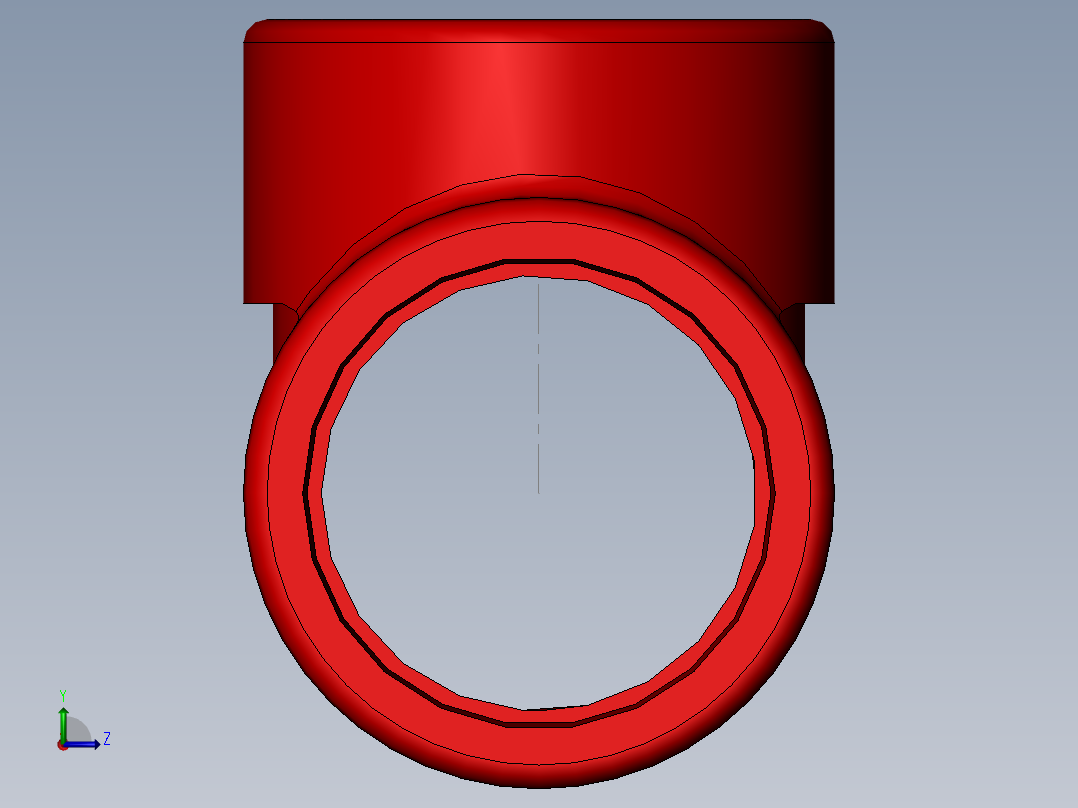 threaded tee左视图