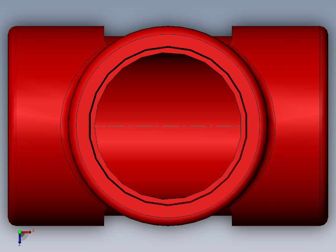 threaded tee俯视图