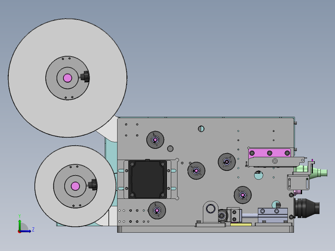 標準卷料送料機構;料寬範圍（0~150MM）左视图