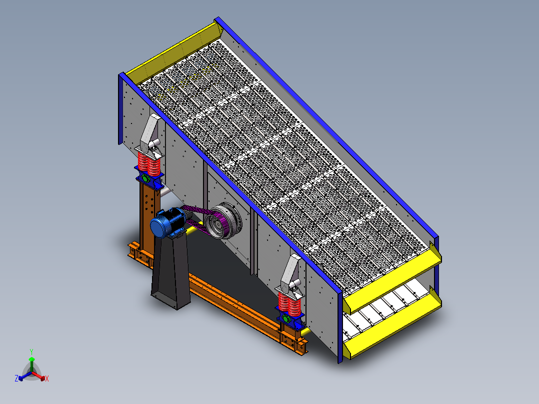 M309-2YA2460H型双层圆振动筛正等轴测图