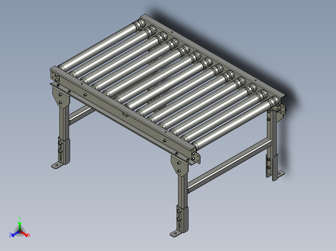 滚筒输送线(O型圈O型带)正等轴测图