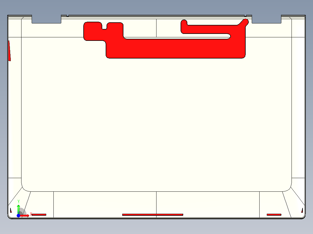 笔记本A面外壳铣避位程序模型前视图