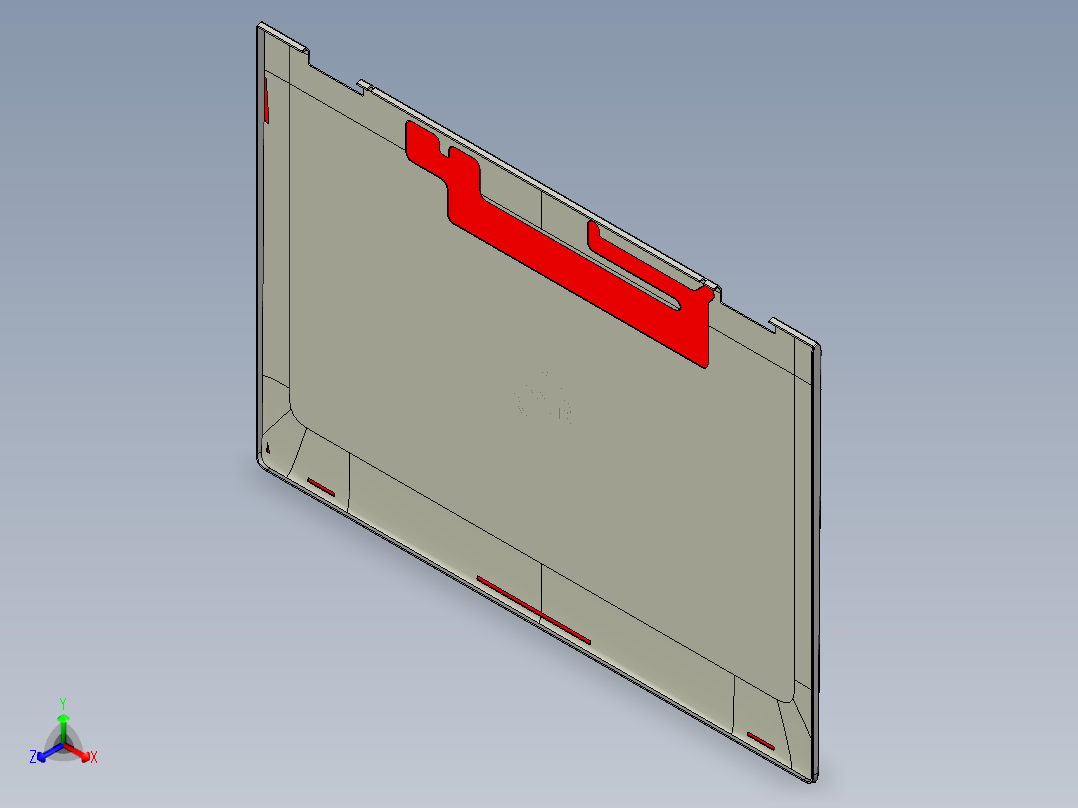 笔记本A面外壳铣避位程序模型正等轴测图