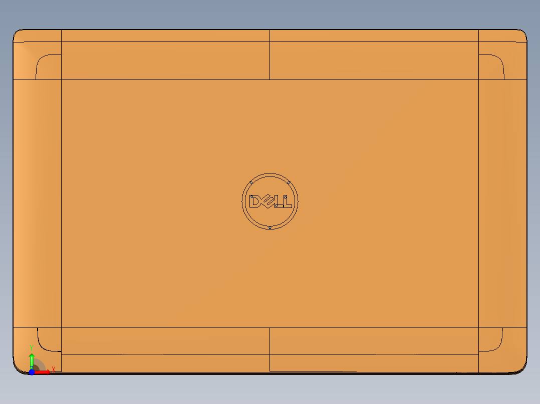 轻薄笔记本外壳铣外围基准边UG编程程序模型前视图