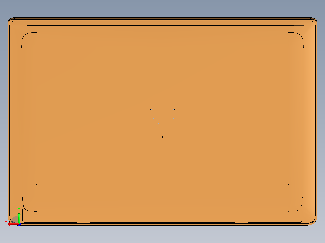 轻薄笔记本外壳铣外围基准边UG编程程序模型后视图