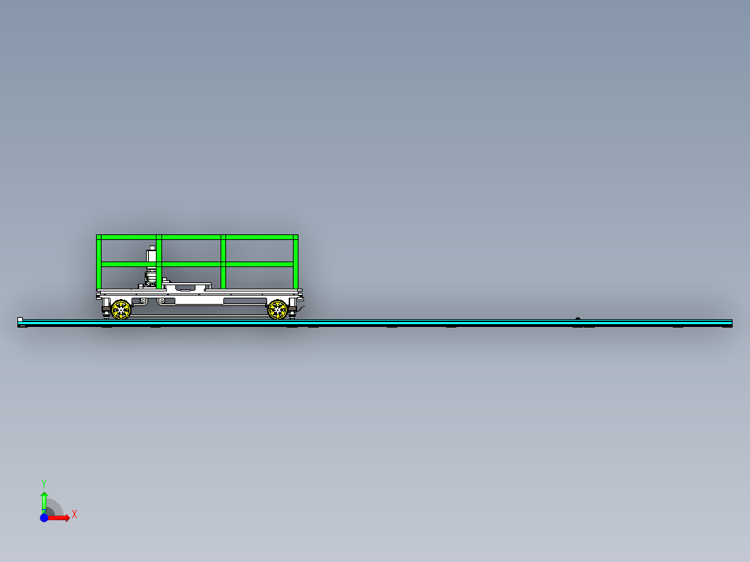 框架轨道负重输送小车设计前视图