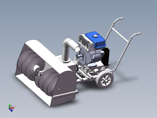 小型手扶式除雪机设计三维SW图+14张cad图+说明书