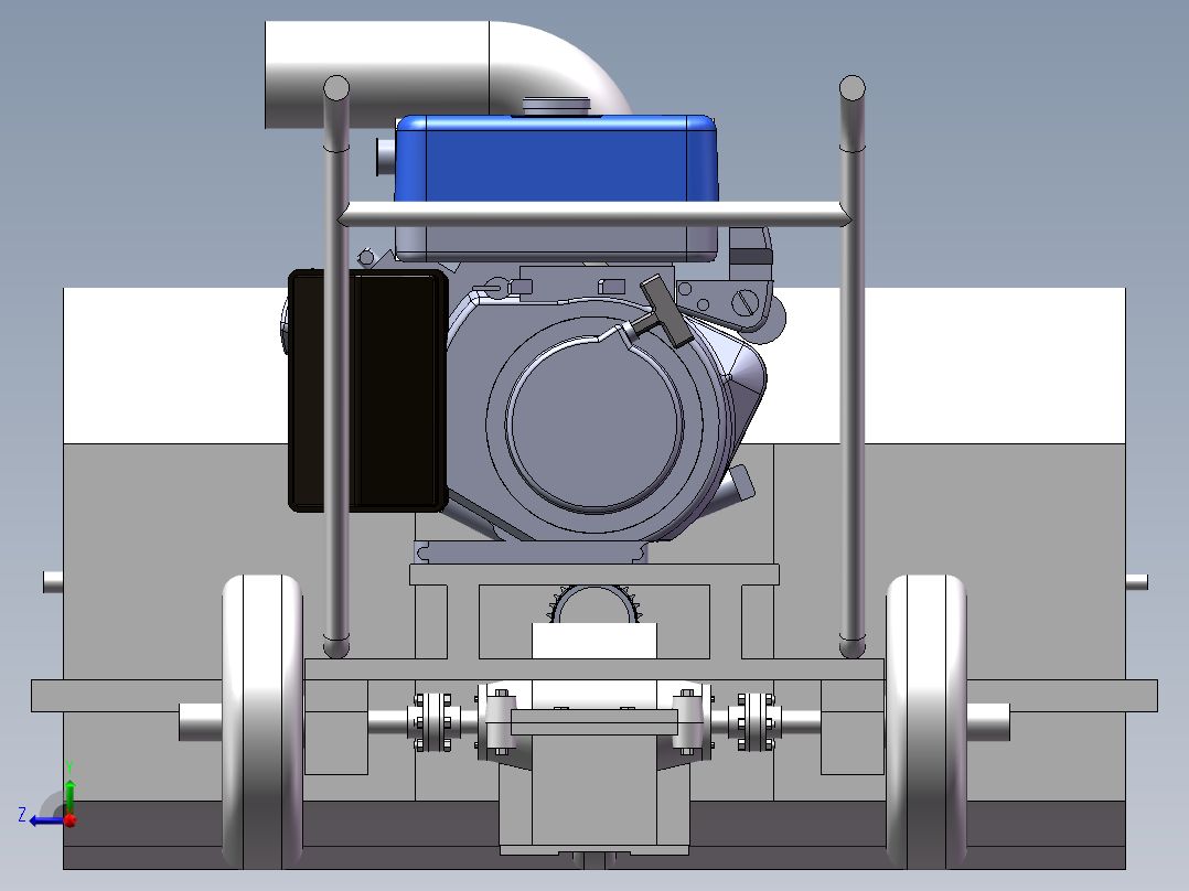 小型手扶式除雪机设计三维SW图+14张cad图+说明书右视图