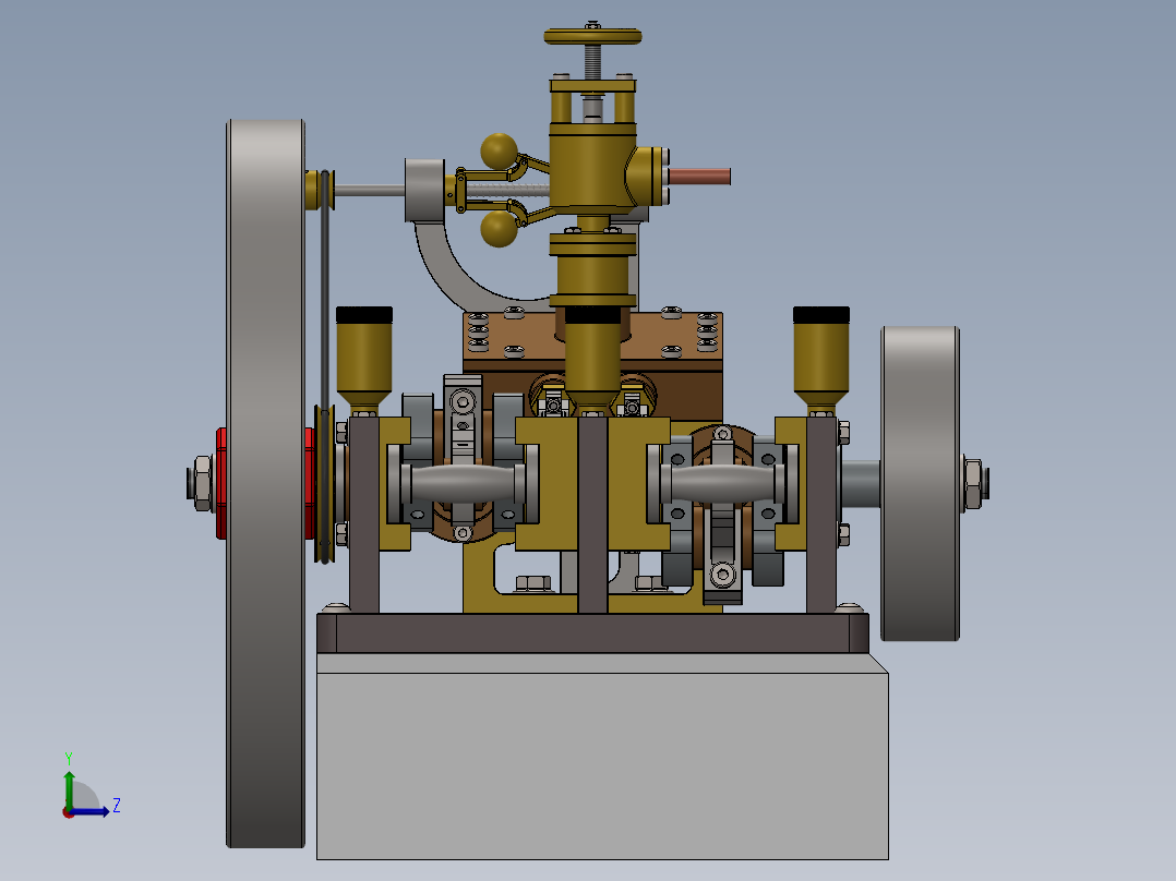 台式蒸汽机over-crank-type-steam-engine-模型格式为 sw左视图