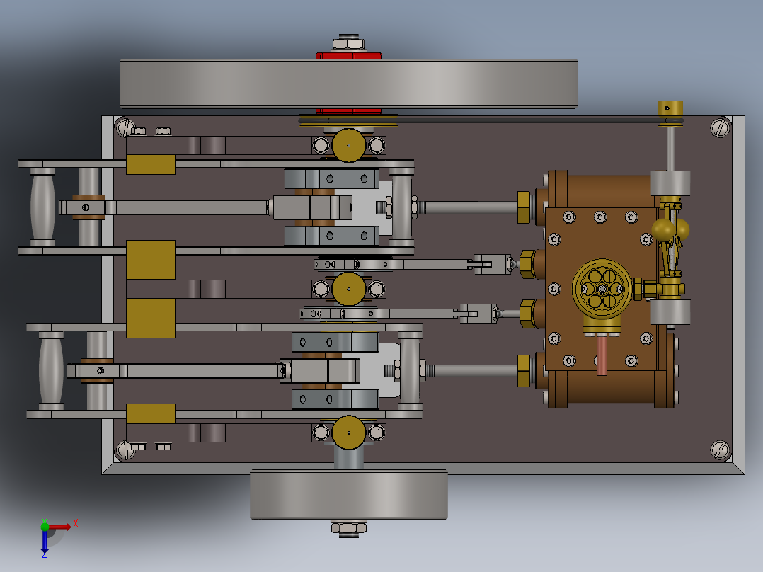 台式蒸汽机over-crank-type-steam-engine-模型格式为 sw俯视图