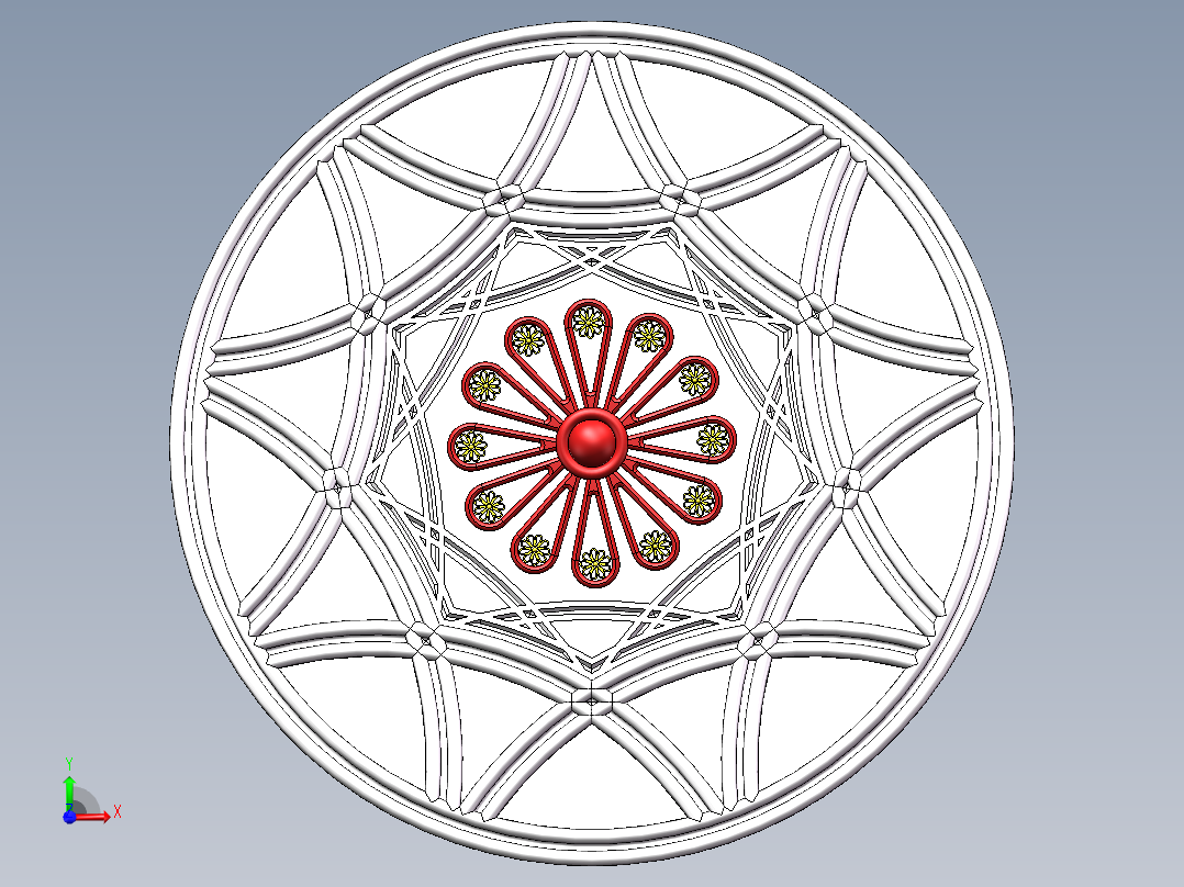 木雕图案、斜齿轮前视图