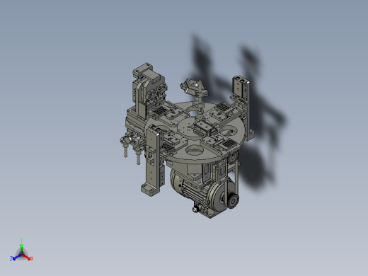 四工位分度盘旋转工作模型图1