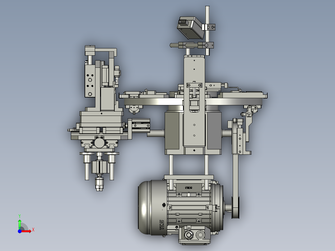 四工位分度盘旋转工作模型图1前视图