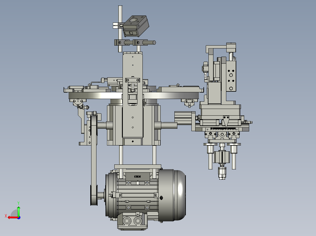 四工位分度盘旋转工作模型图1后视图