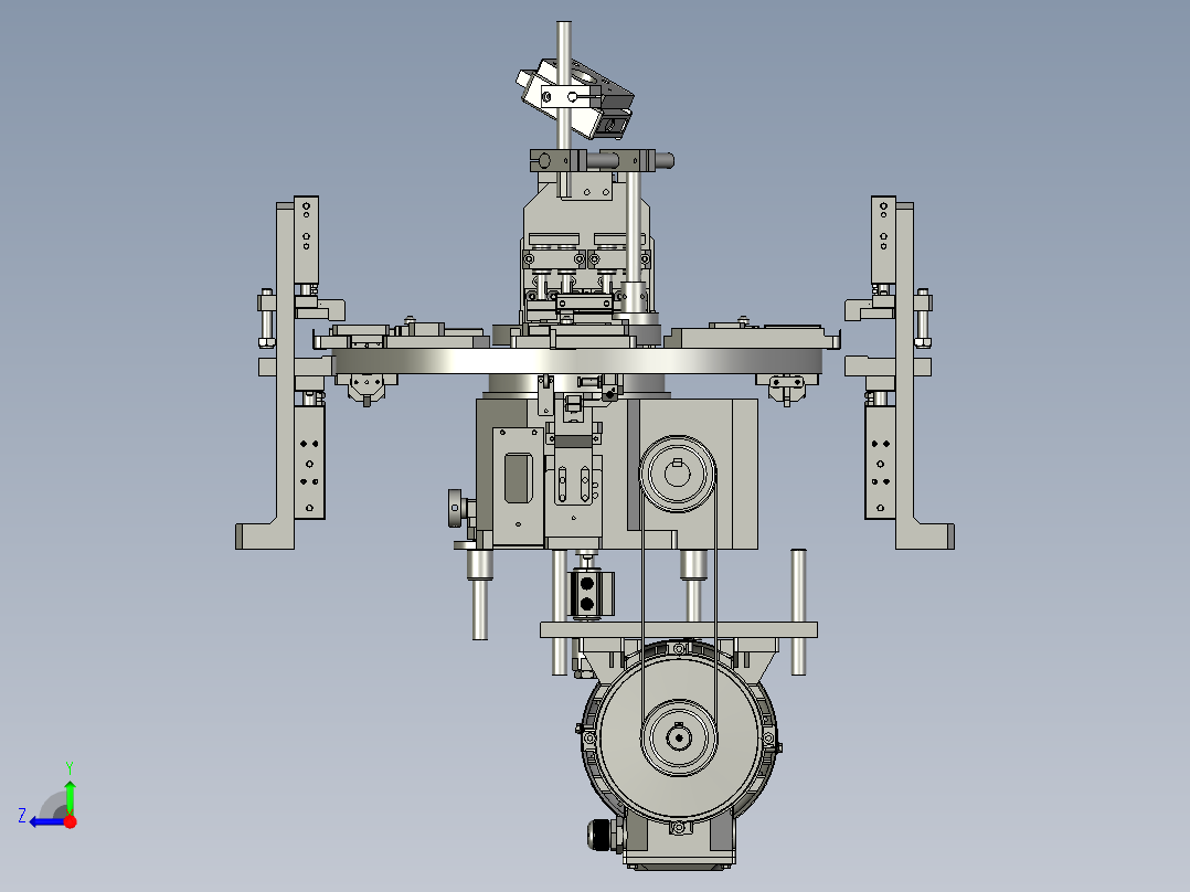 四工位分度盘旋转工作模型图1右视图