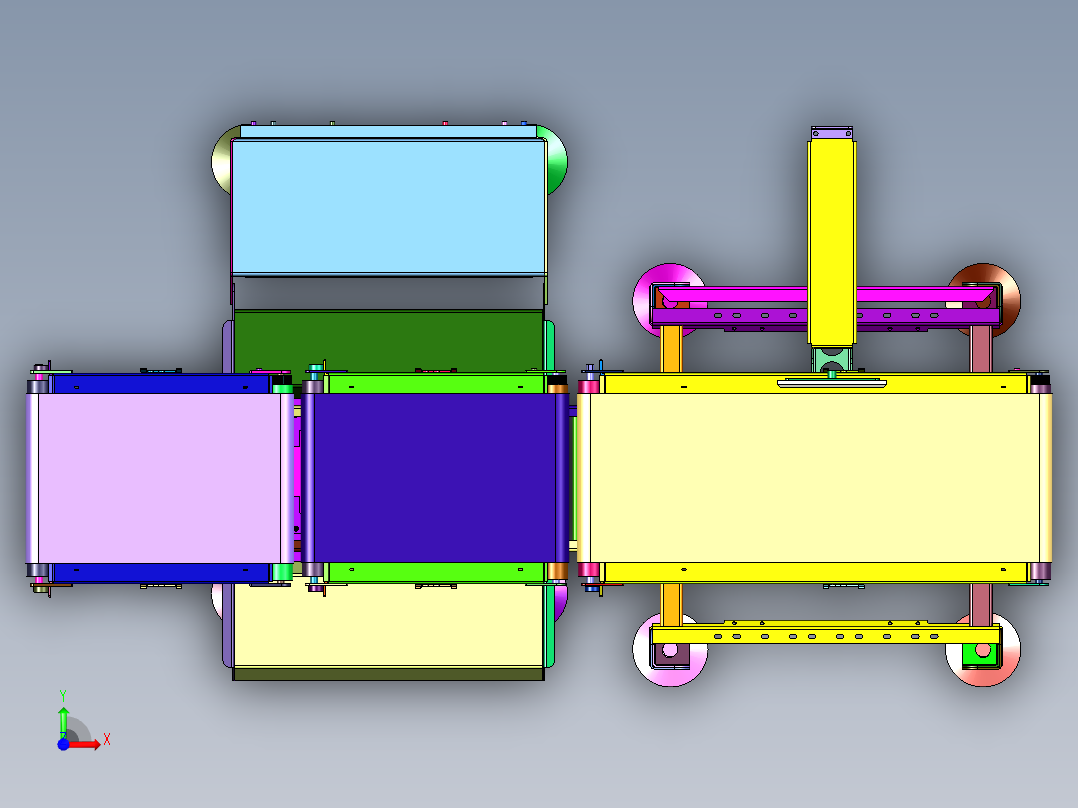 输送带在线称重结构前视图