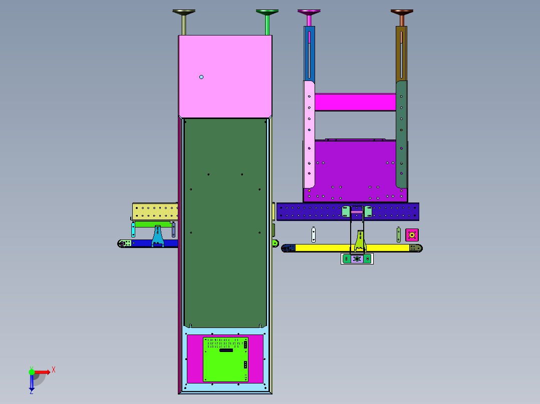 输送带在线称重结构俯视图