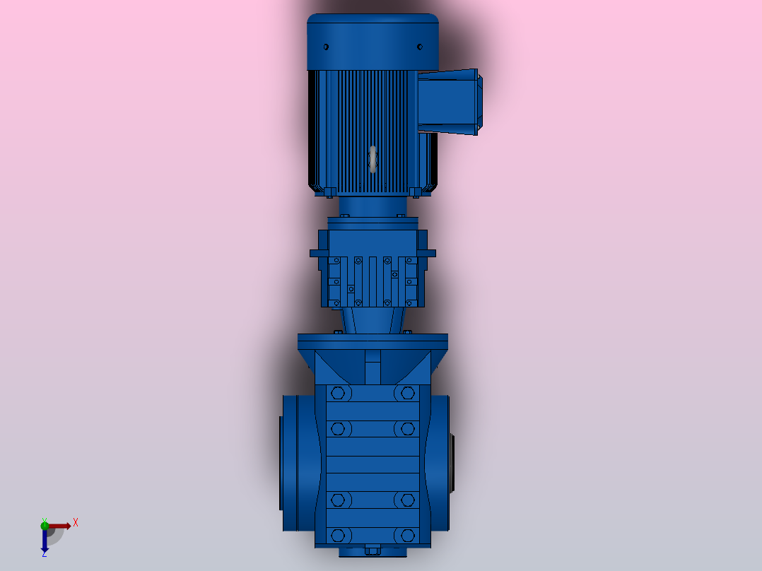 SAZ77R37组合式斜齿-蜗轮蜗杆减速机SAZ77R37-Y1.1-4P-219-M1-0°-B俯视图