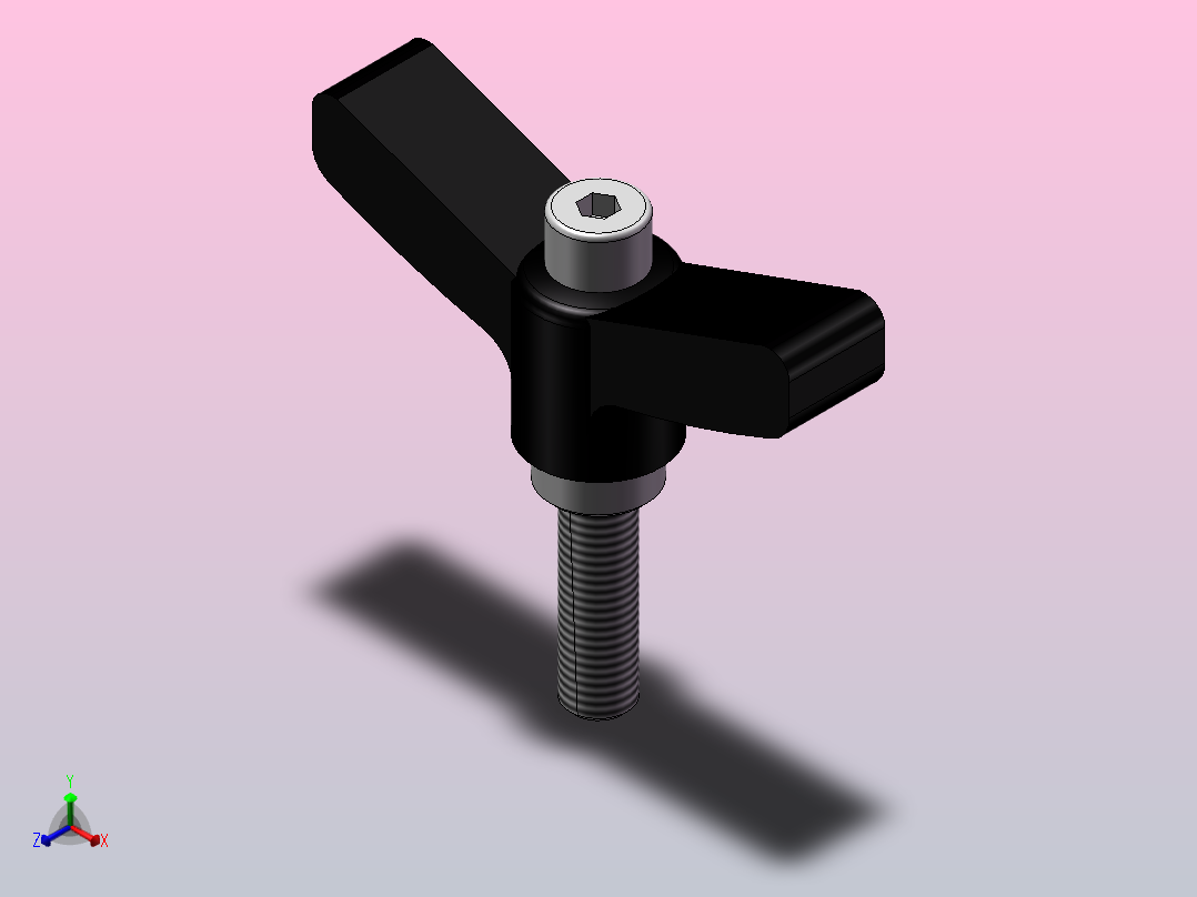 蝶形固定把手CLDMCH6_20_B正等轴测图