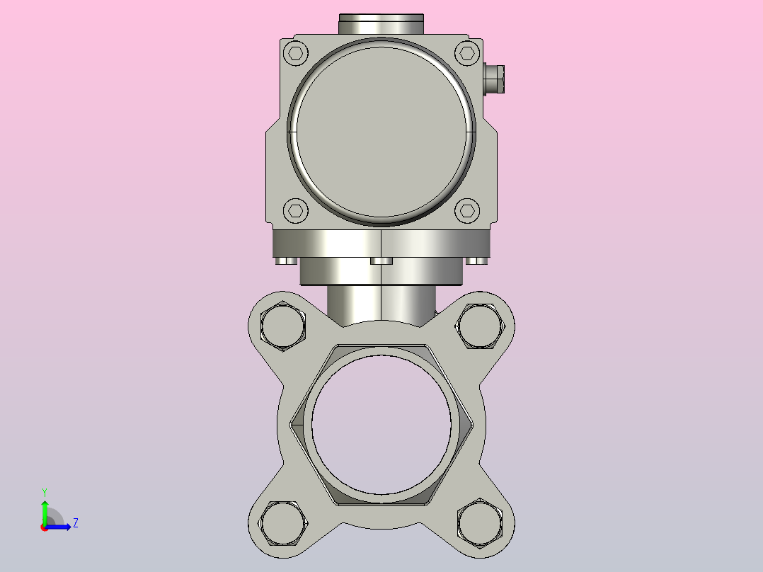 8款气动内螺纹球阀左视图