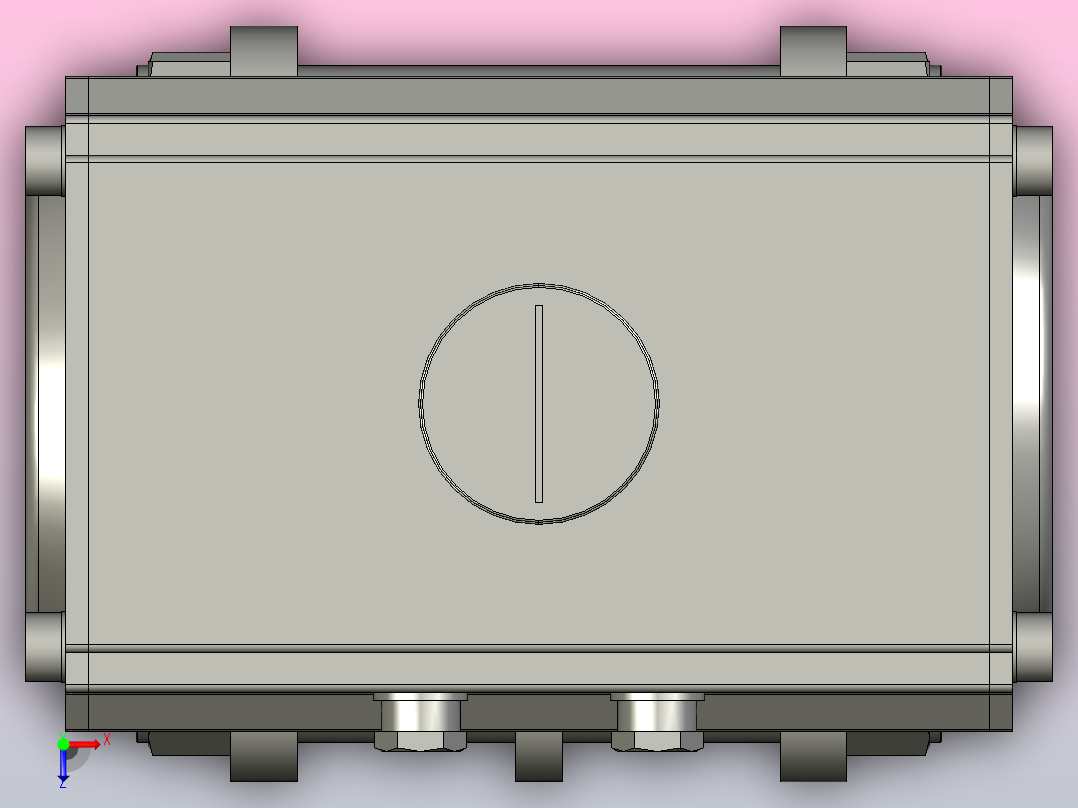 8款气动内螺纹球阀俯视图