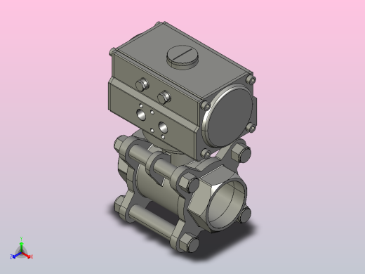 8款气动内螺纹球阀正等轴测缩略图