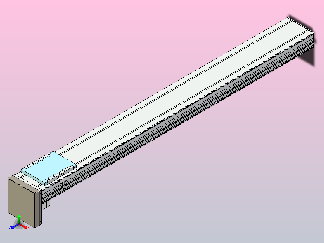 滚珠丝杠直线轴带导轨全封闭TPA-HCR-202D-2510C-L1750-MP-Y-P75-N3主视图