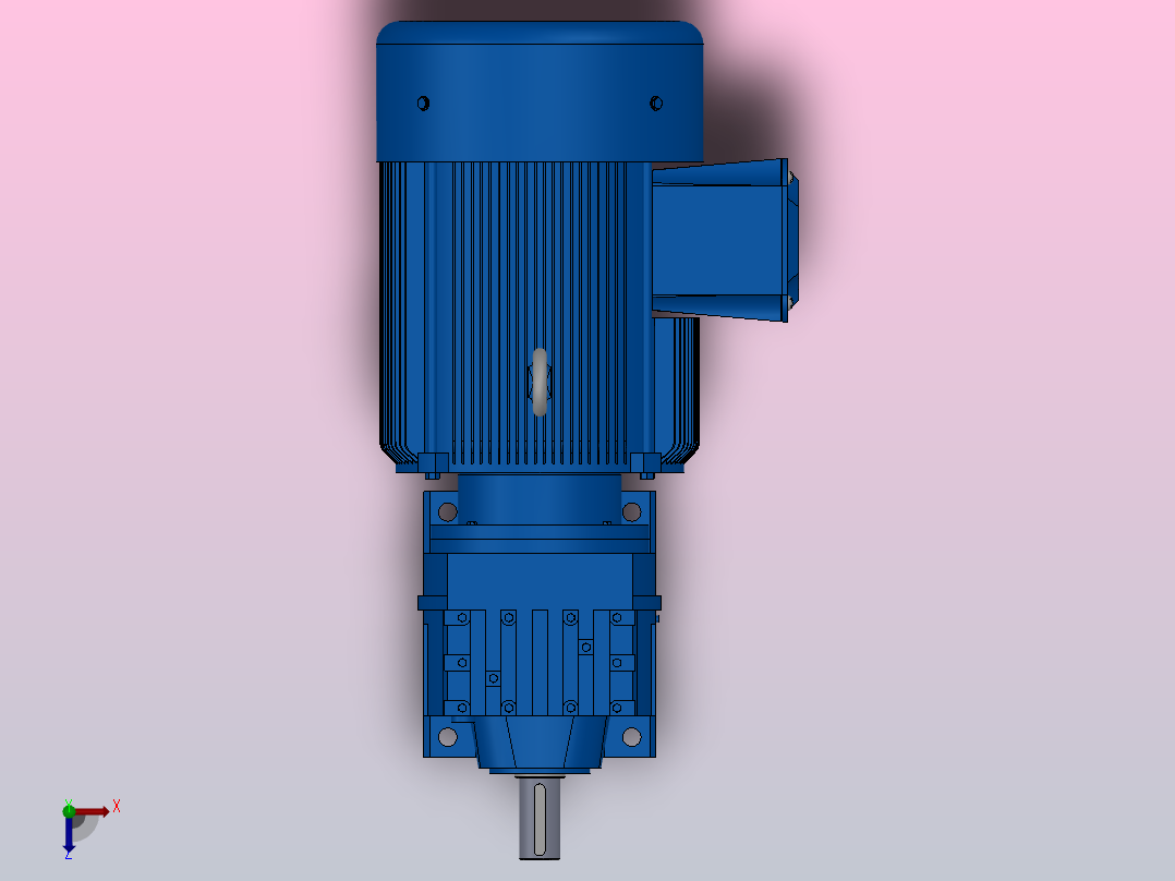 R47底脚轴伸式安装斜齿轮减速机R47-Y4-4P-5.64-M1-0°俯视图