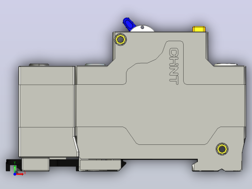NXBLE-125G 1P&amp;N剩余电流动作断路器三维模型202306前视缩略图