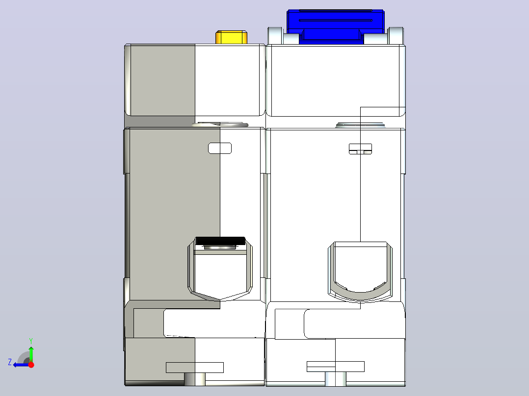 NXBLE-125G 1P&amp;N剩余电流动作断路器三维模型202306右视图