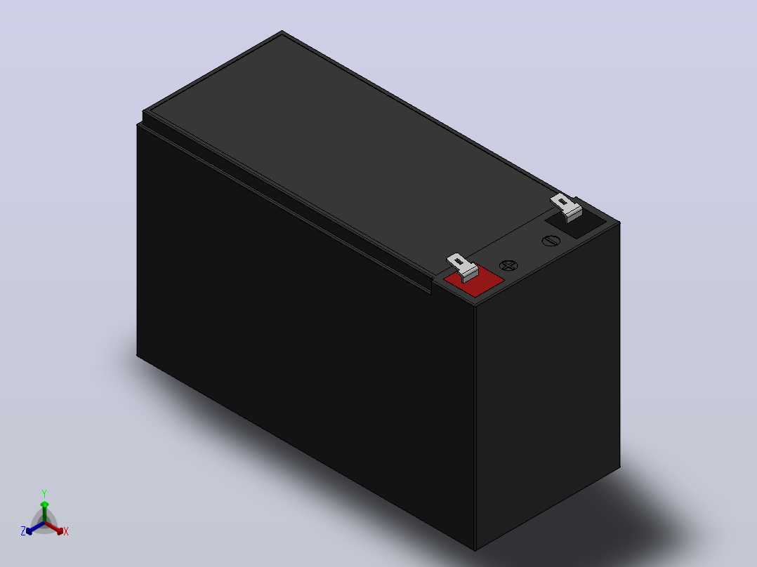 12V 7Ah 密封铅酸电池正等轴测图