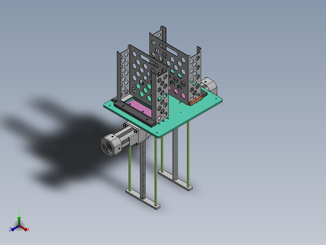 基于排杆电机的顶升供料机构正等轴测图