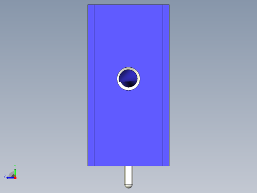 蓝色散热器尺寸25 x 12 6 x 6 5 mm孔位于13 5mm销固定处.stp右视缩略图