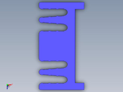 蓝色散热器尺寸25 x 12 6 x 6 5 mm孔位于13 5mm销固定处.stp俯视缩略图
