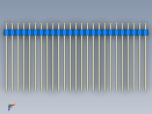 彩色公头100mil（2.54mm）系列-DS1021_blue_3x25p_100mil_Type43_rev1.0俯视缩略图