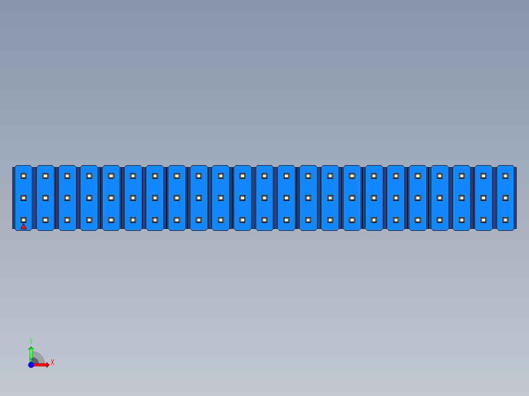 彩色公头100mil（2.54mm）系列-DS1021_blue_3x23p_100mil_Type5_rev1.0前视图