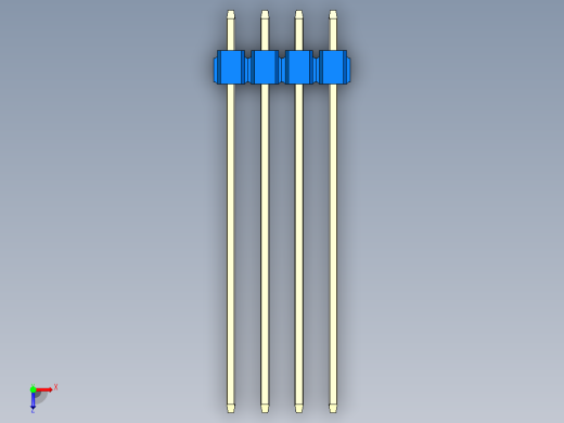 彩色公头100mil（2.54mm）系列-DS1021_blue_1x04p_100mil_Type43_rev1.0俯视缩略图
