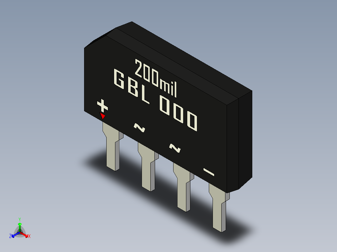 桥式整流器-GBL.STEP正等轴测图