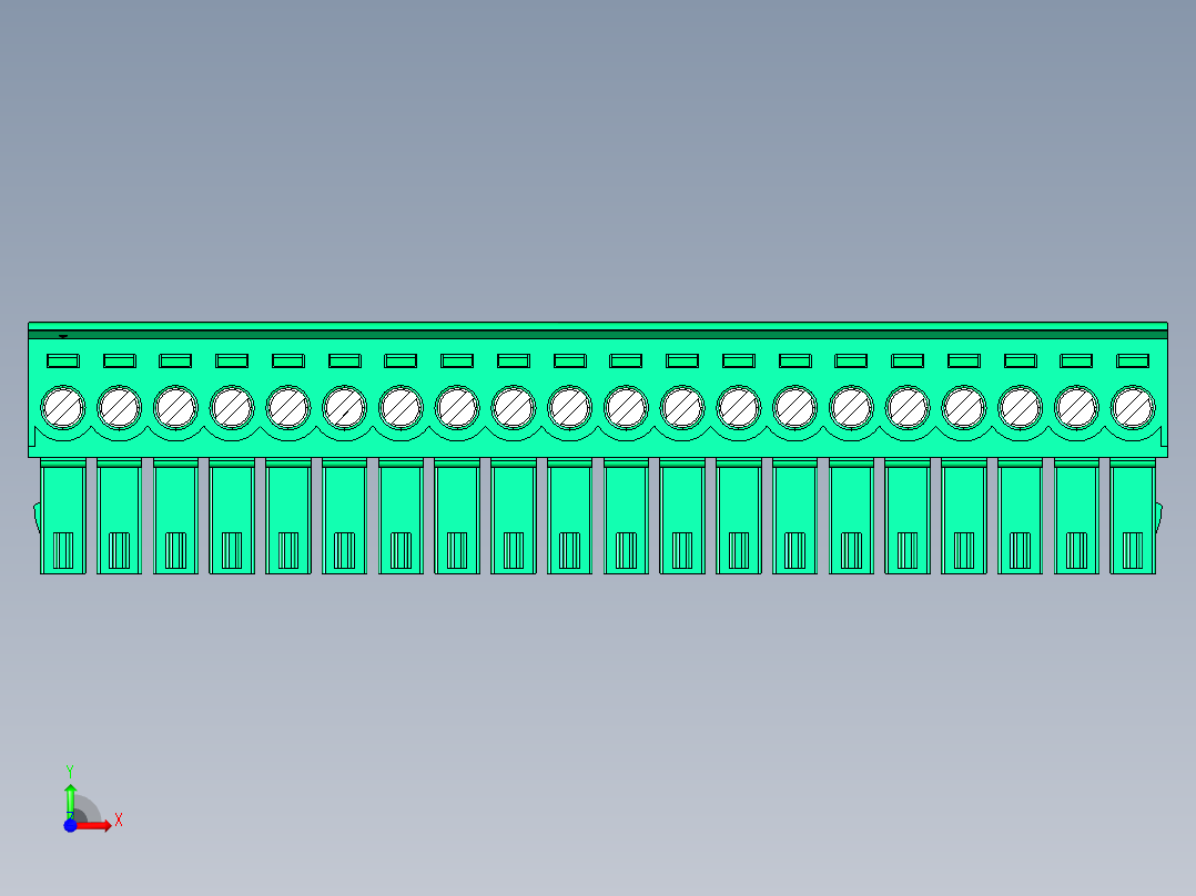 DEGSON 15EDG 系列 3.5mm 插拔式接线端子 FullPack-15EDGK-3.5-20P-14-00AH前视图