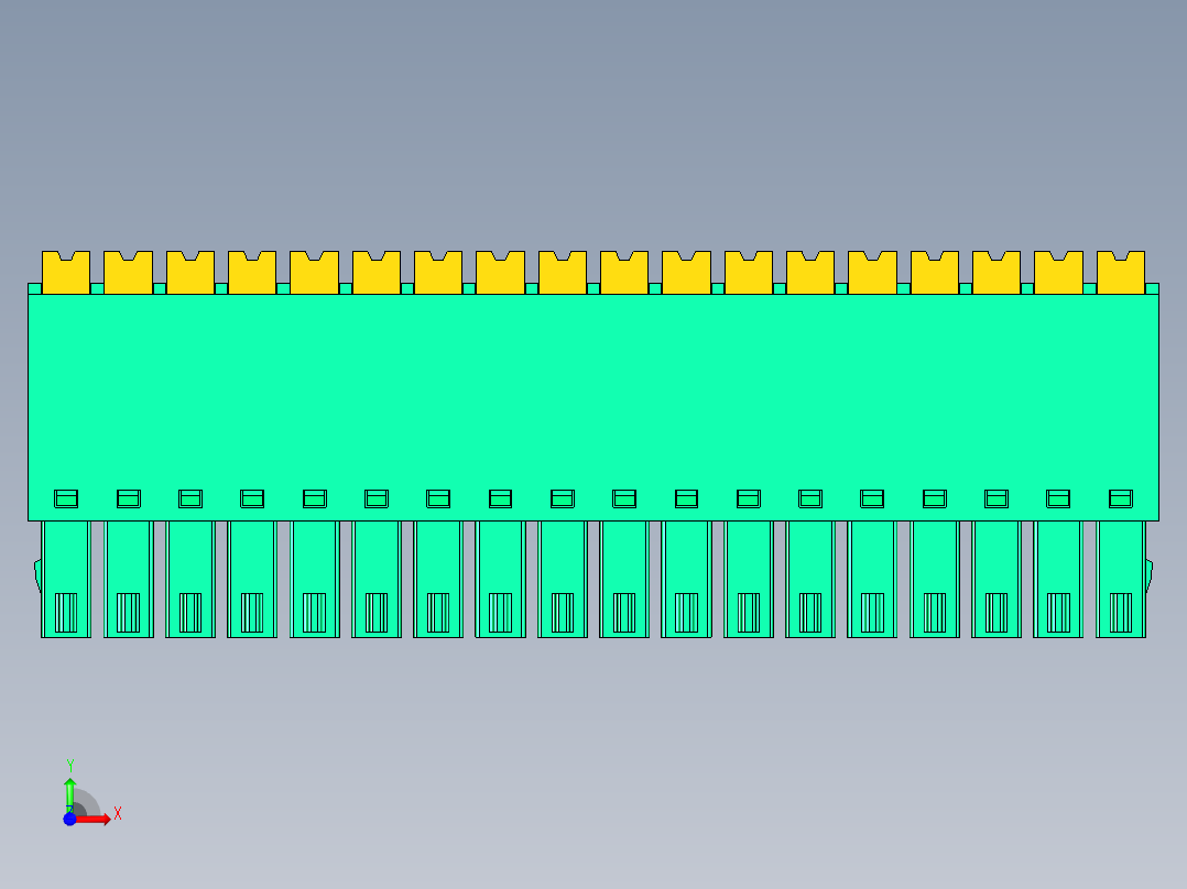 DEGSON 15EDG 系列 3.5mm 插拔式接线端子 FullPack-15EDGKN-3.5-18P-14-00AH前视图